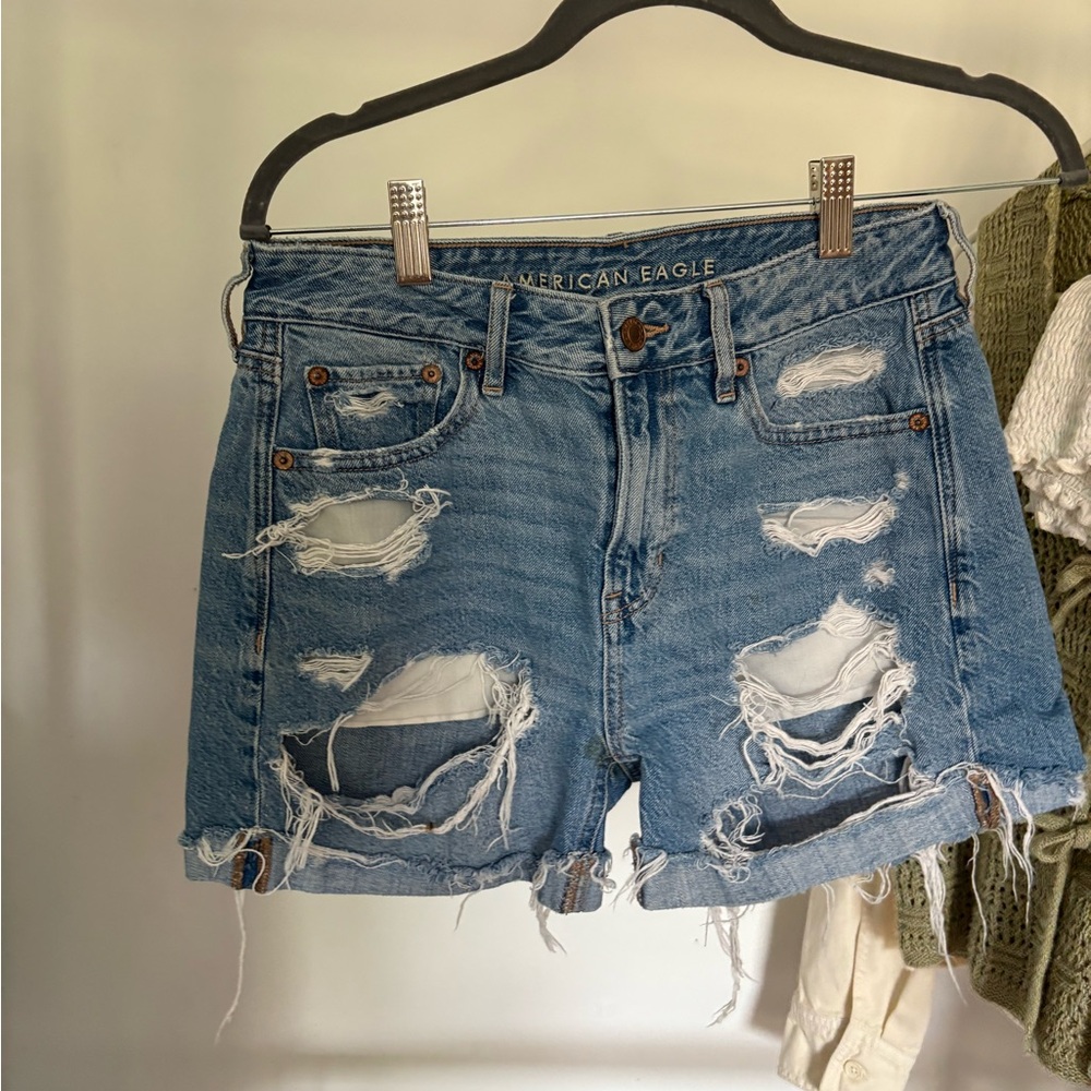 American Eagle Outfitters Ripped Blue Jean Shorts